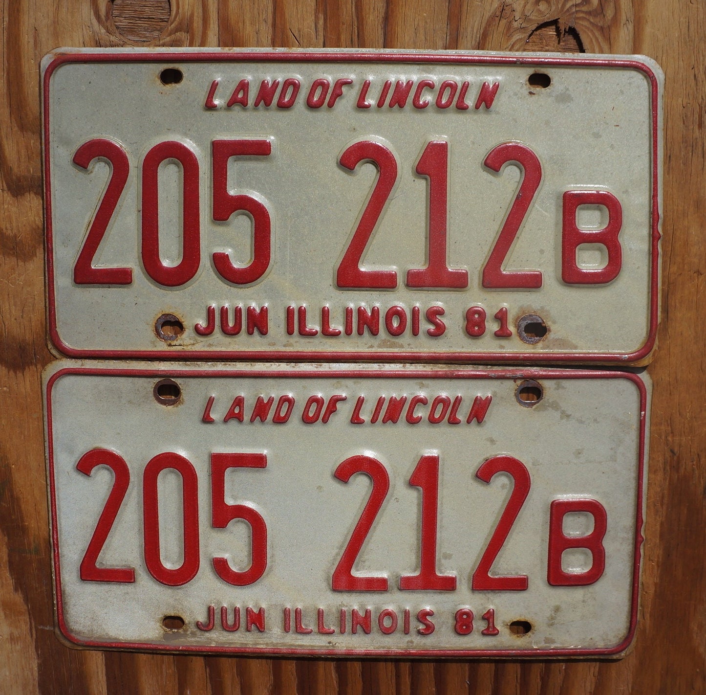 1981 Illinois License Plate Pair / Set - Land of Lincoln