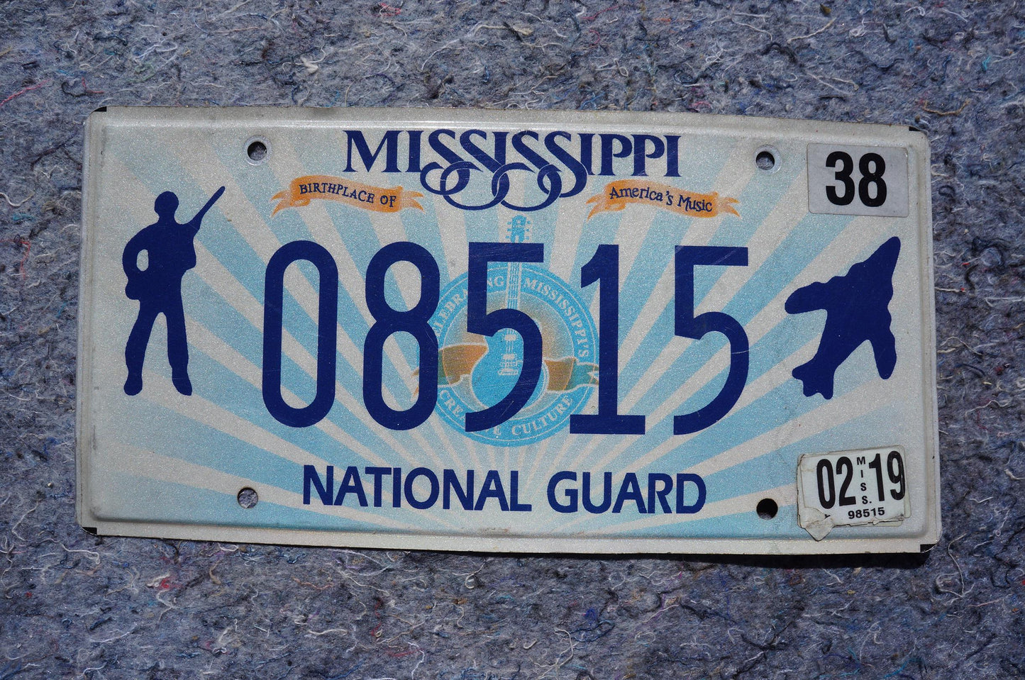 2019 Mississippi National Guard License Plate - Soldier Jet Magnolia