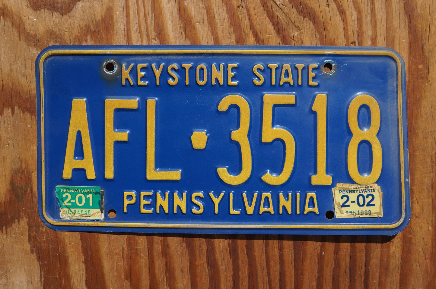 2001 2002 Pennsylvania KEYSTONE STATE Blue License Plate
