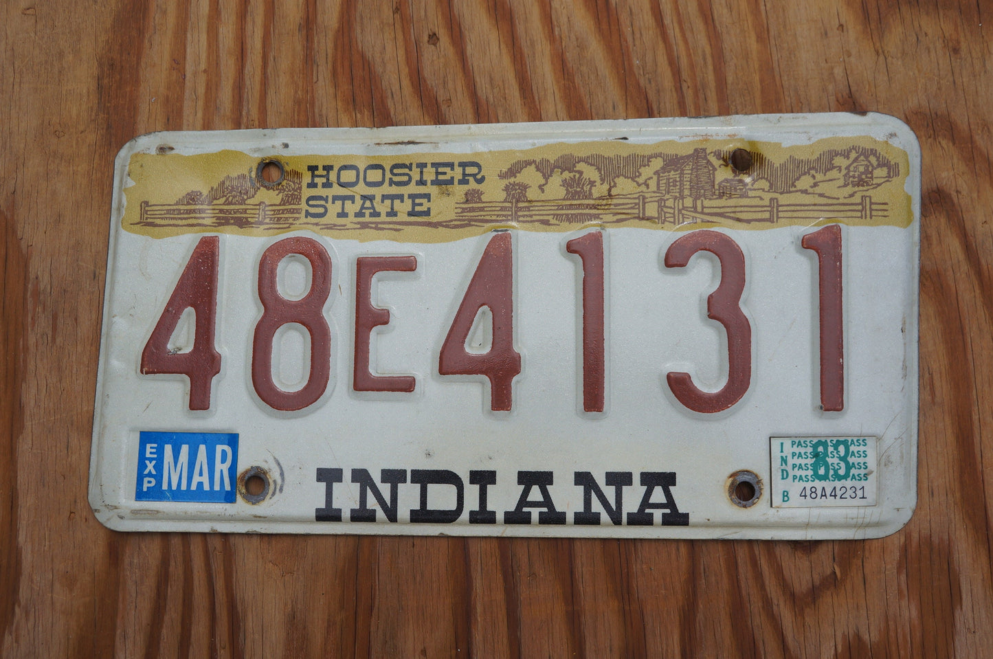 1983 Indiana Graphic License Plate Hooster State