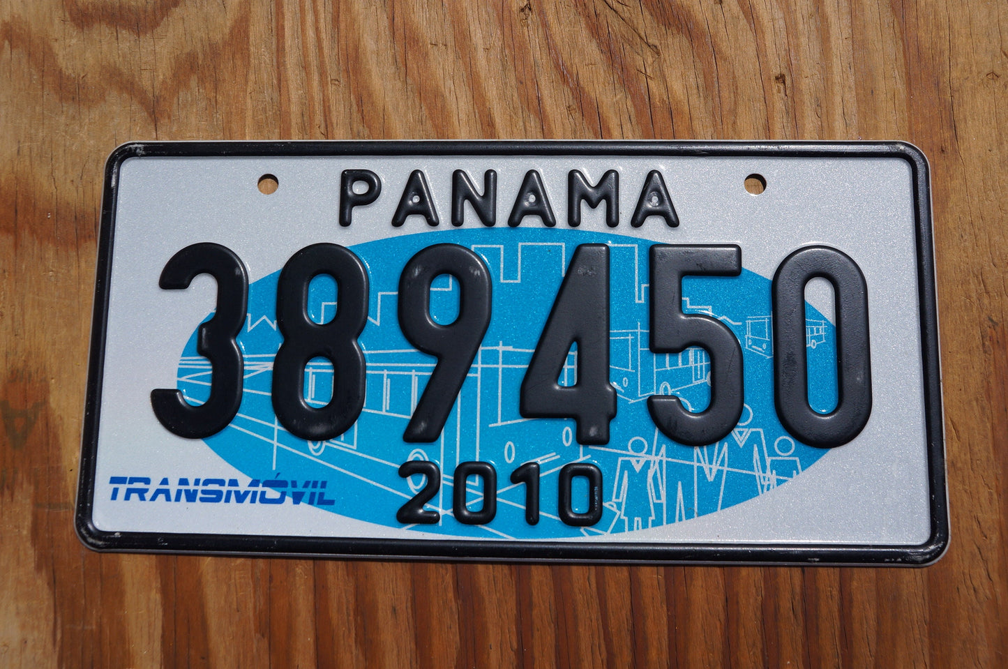 2010 PANAMA Blue License Plate