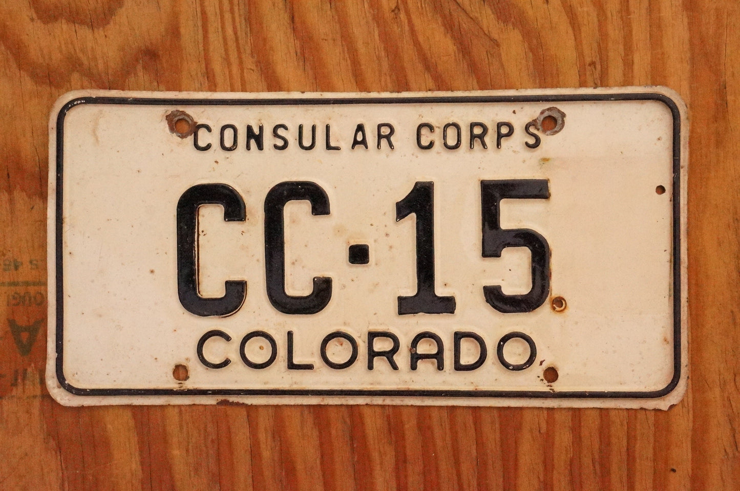 1960s Colorado CONSULAR CORPS License Plate