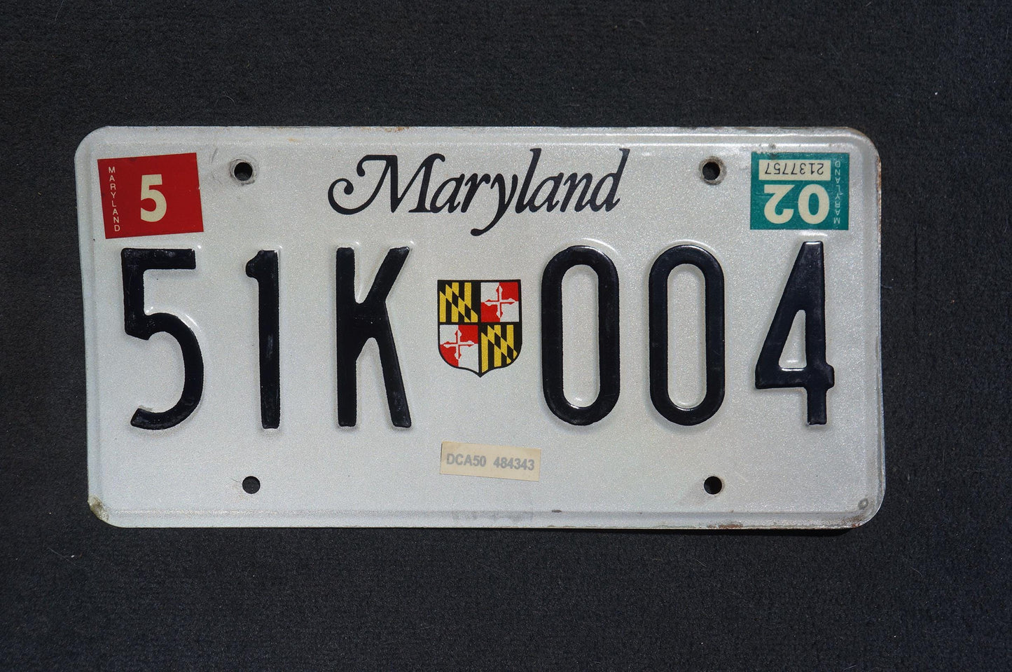 2002 Maryland Vintage License Plate # 9CL E56