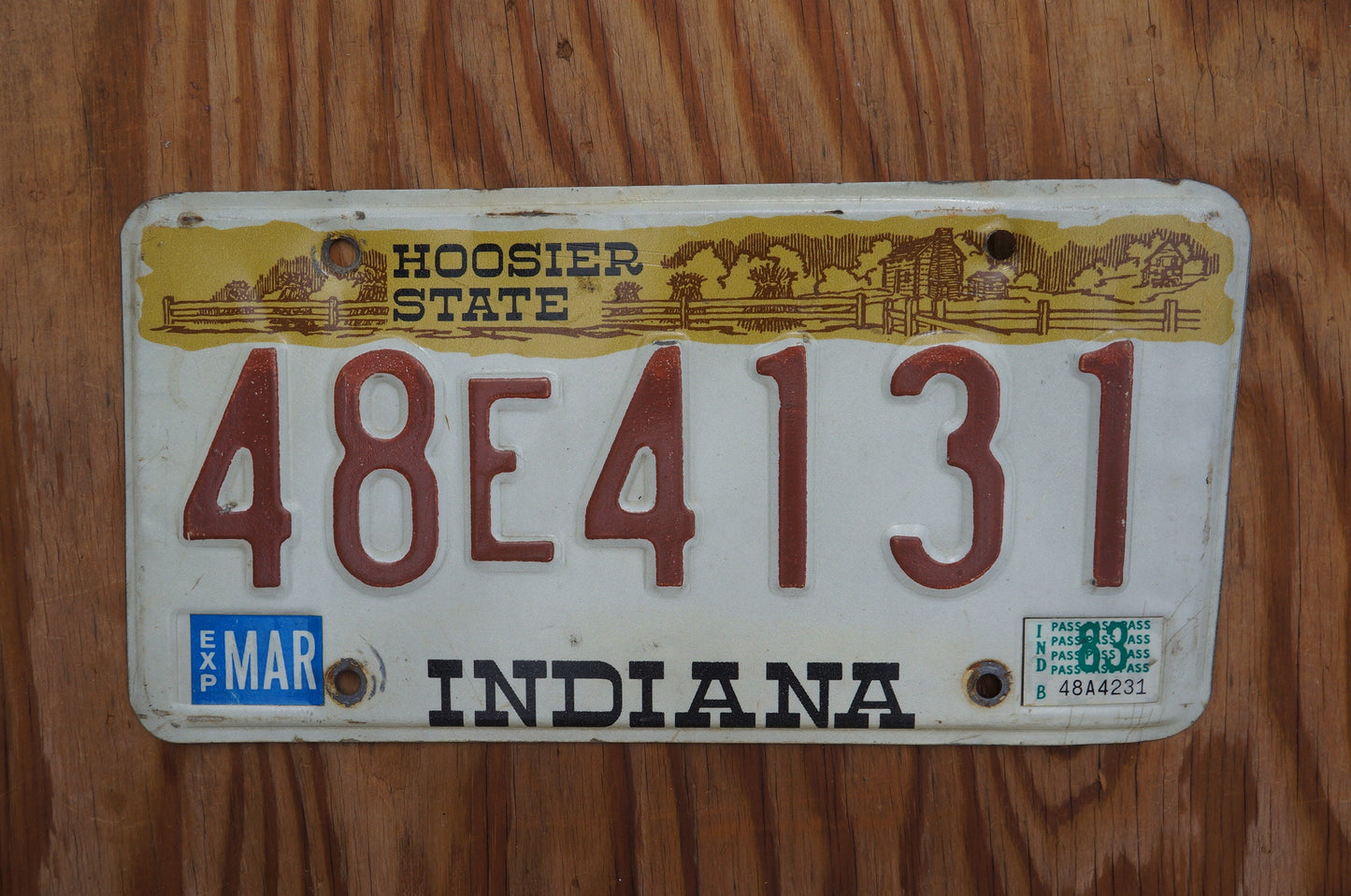 1983 Indiana Graphic License Plate Hooster State