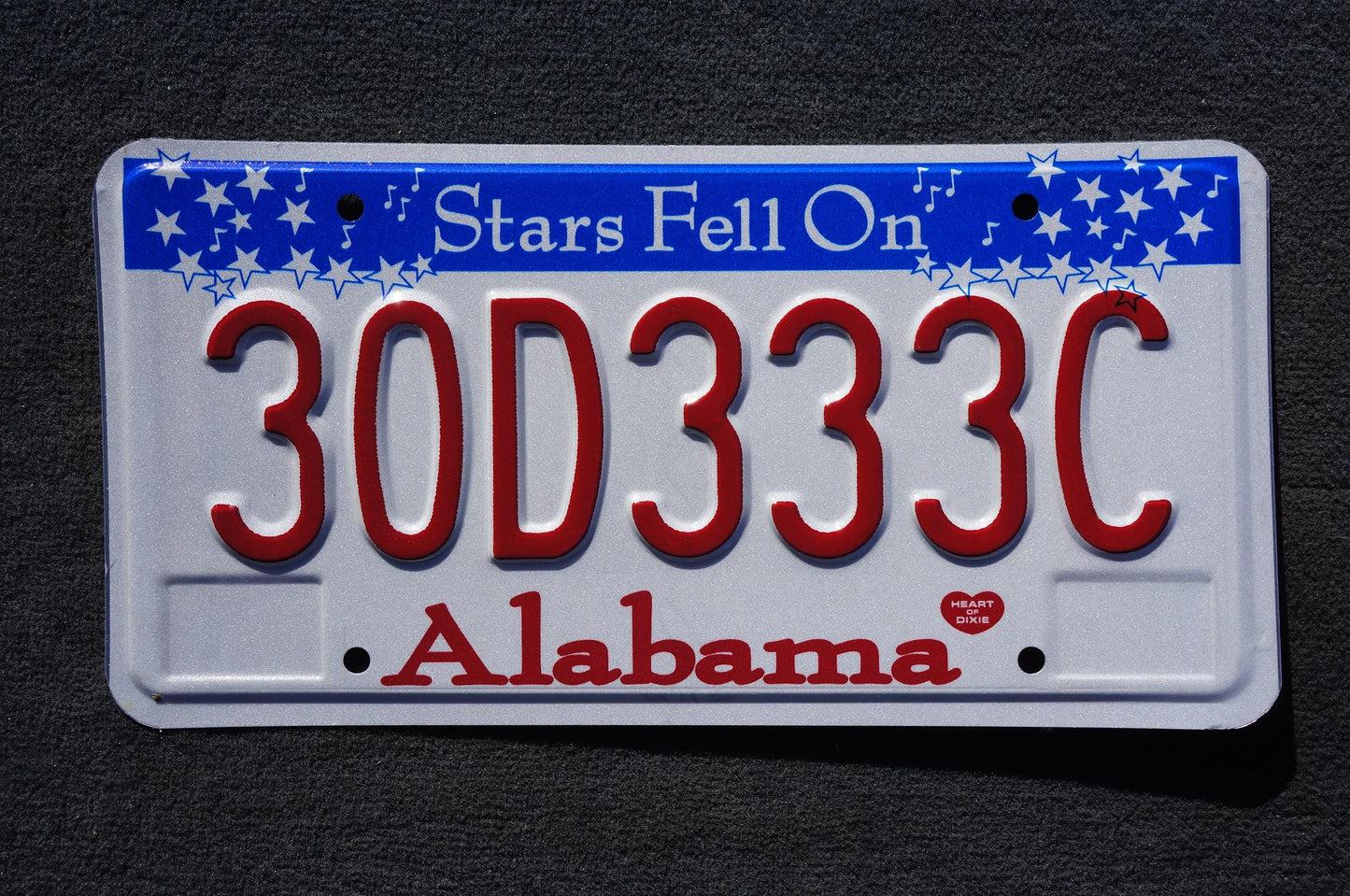 Alabama Stars Fell On Alabama License Plate #30D333C
