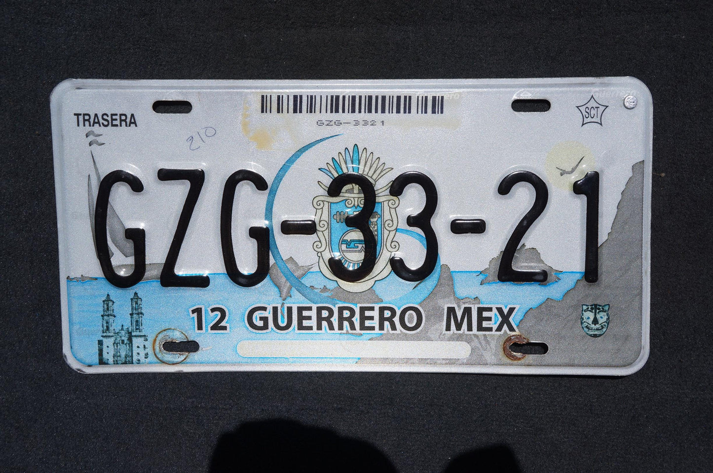 GUERRERO Mexico Graphic License Plate - Nice Original