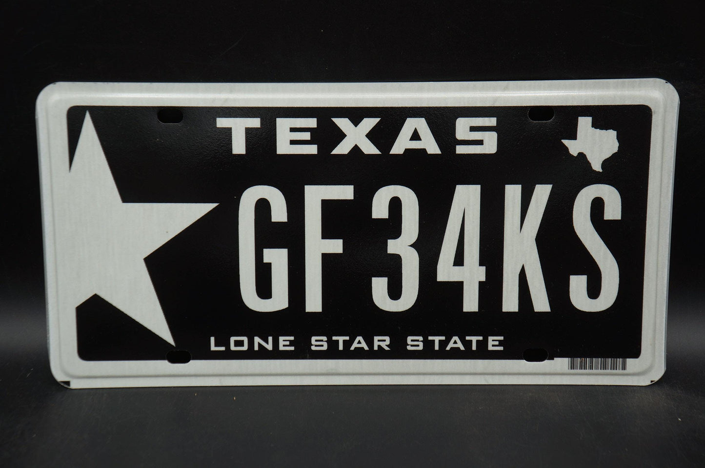 One or More - TEXAS White Star Black License Plate