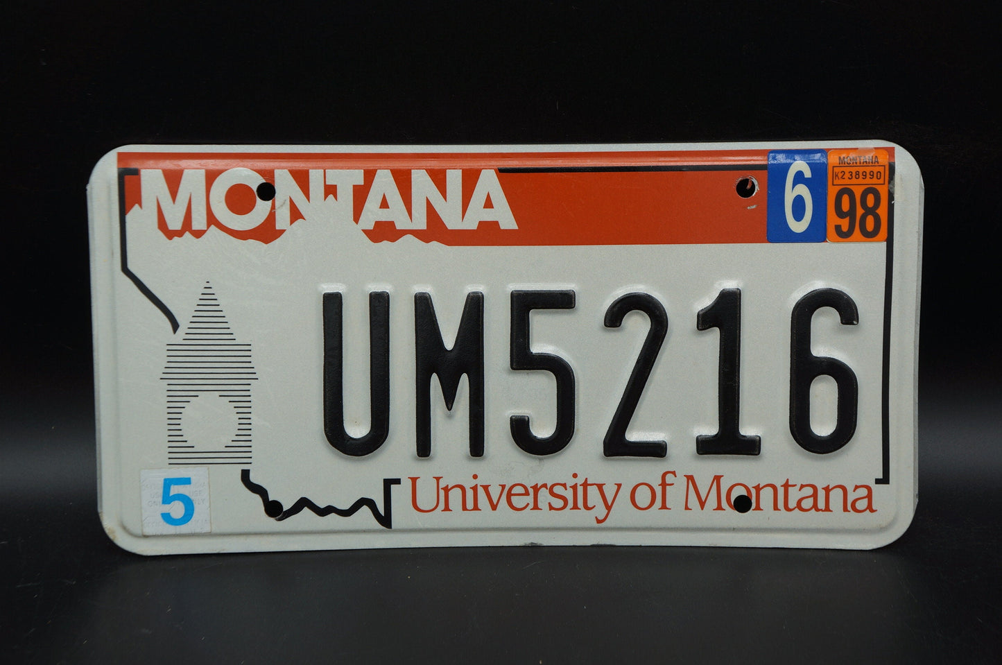 1998 Montana License Plate University of Montana