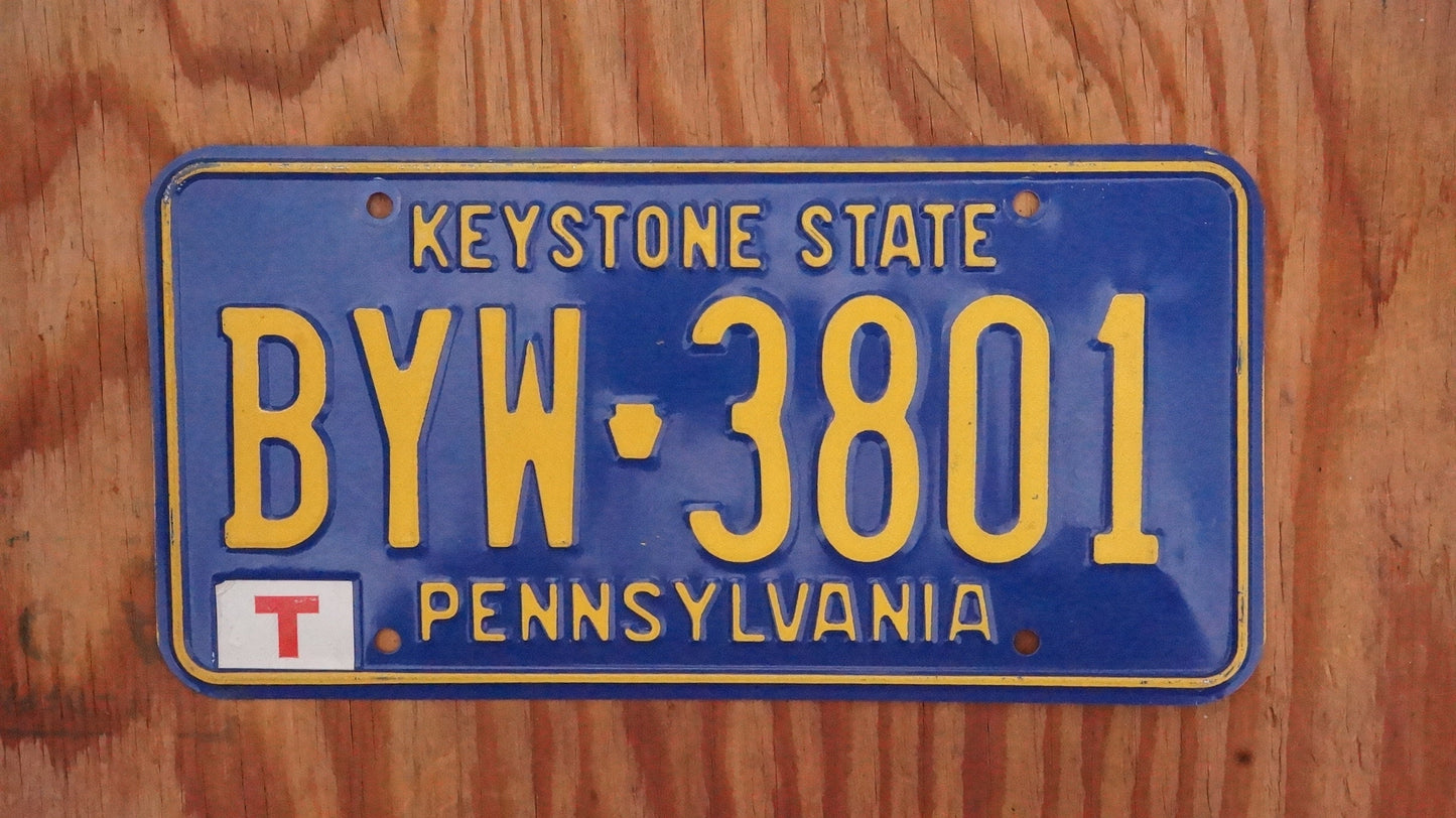 1980s Pennsylvania TRUCK KEYSTONE STATE Blue License Plate