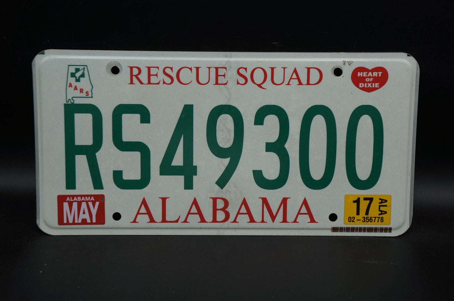 2017 Alabama RESCUE SQUAD License Plate