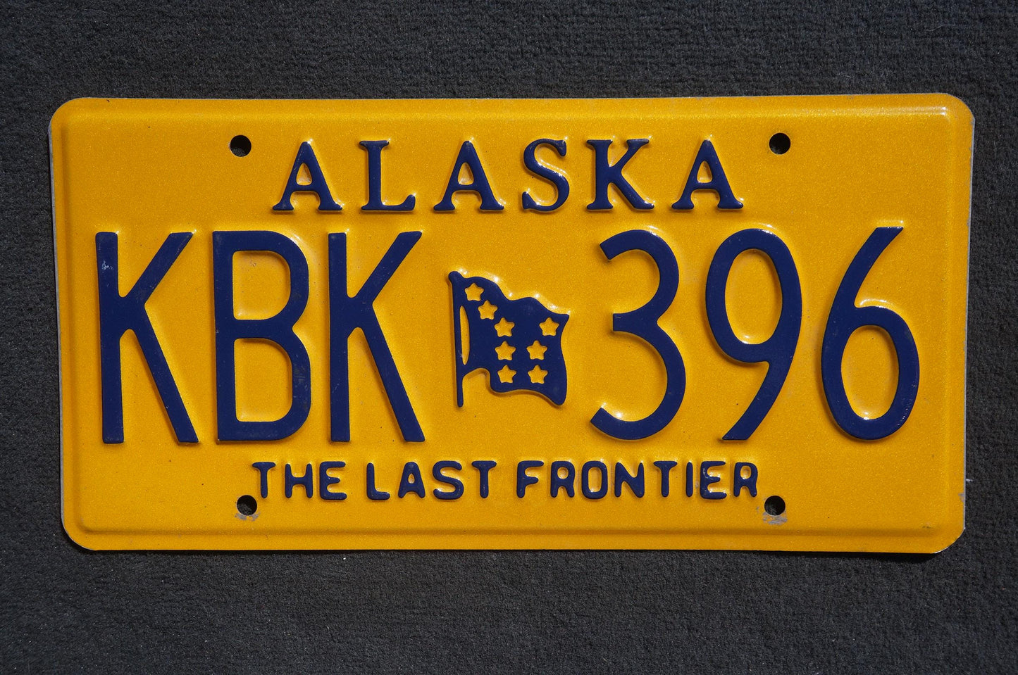 Alaska Yellow Flag License Plate - The Last Frontier