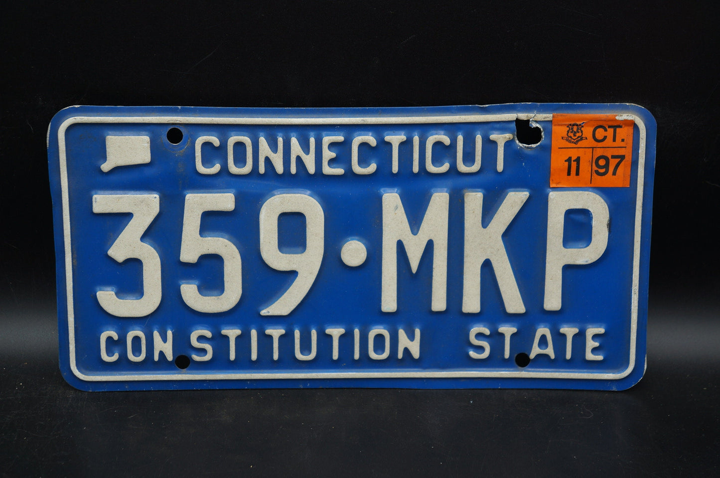 1997 Connecticut Blue Vintage License Plate