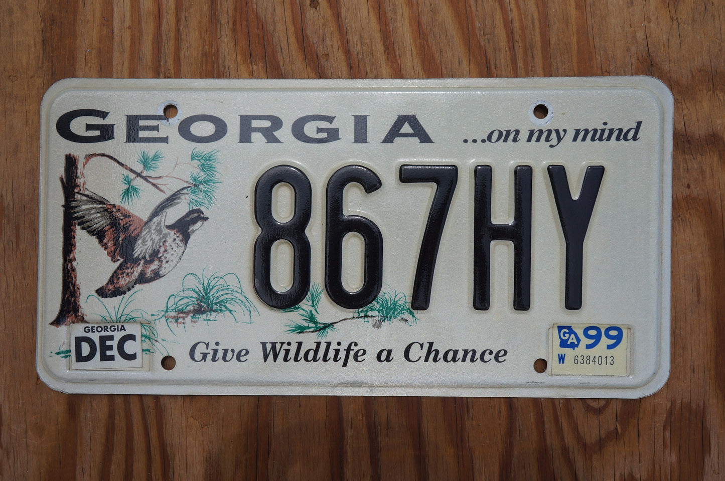 2003 Georgia Give Wildlife A Chance Bird Graphic License Plate