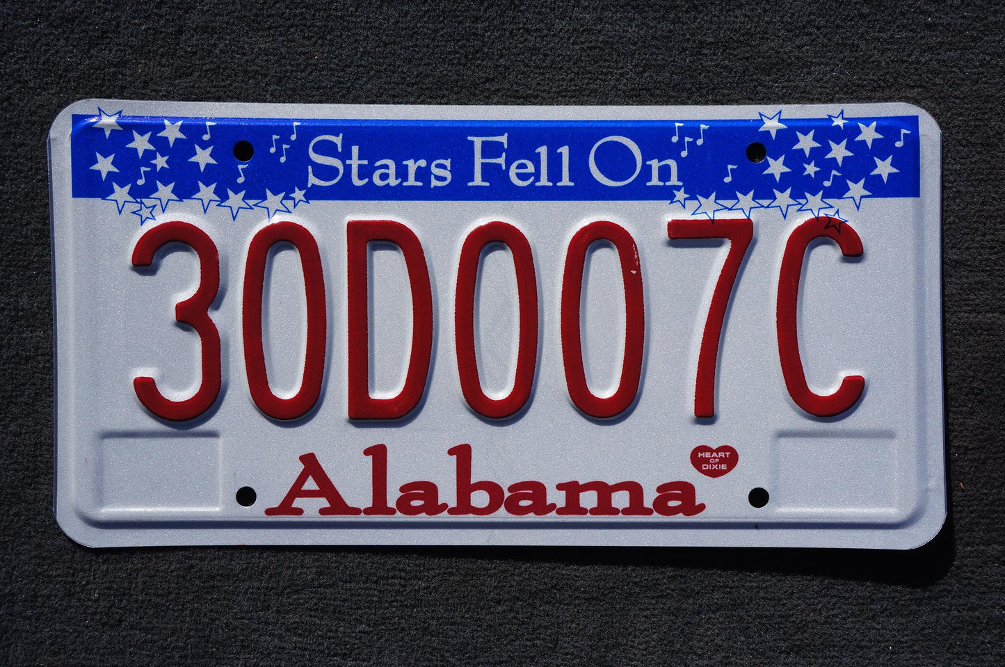 Alabama Stars Fell On Alabama License Plate #30D007C