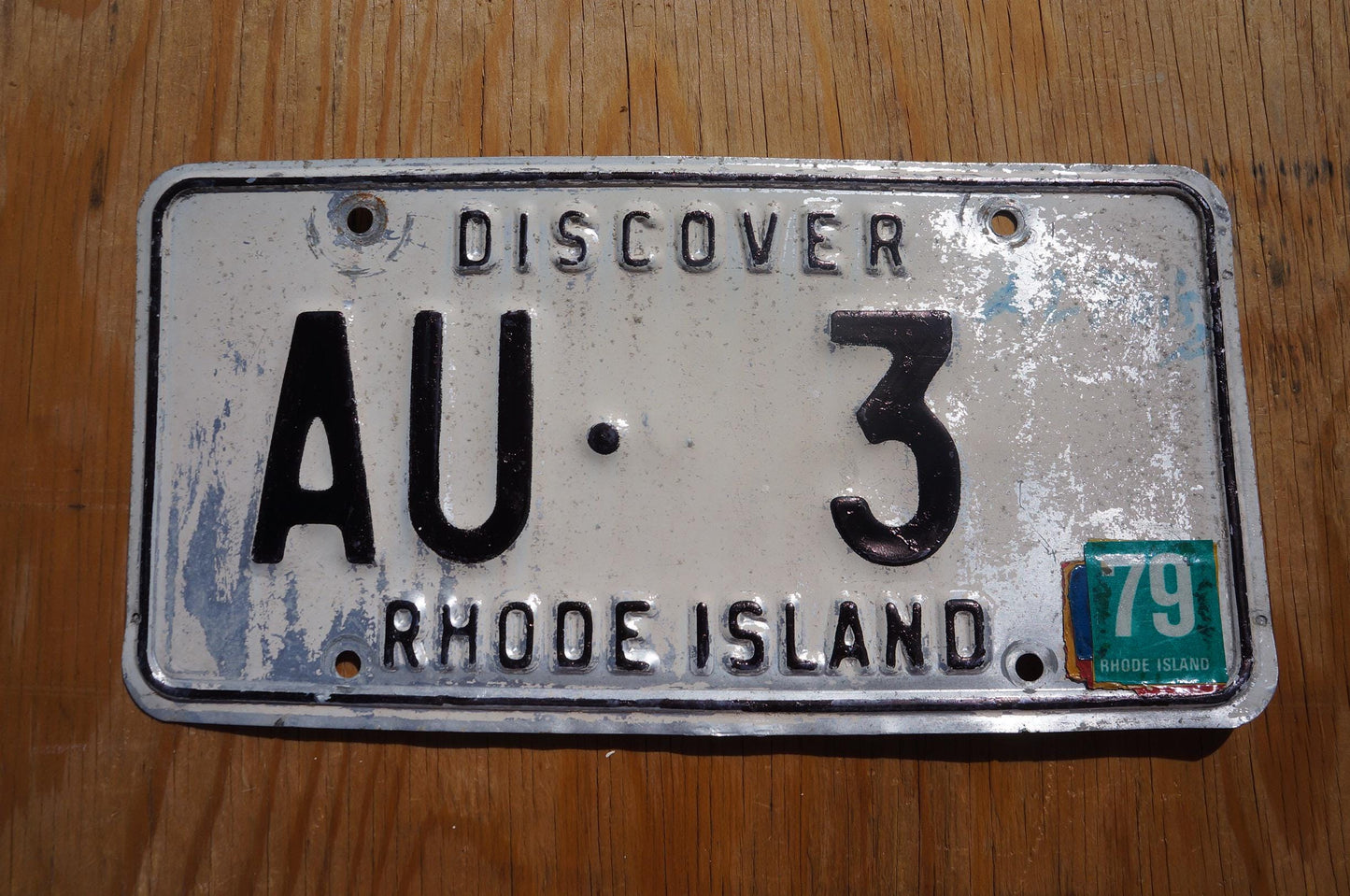 1979 Rhode Island Vintage License Plate # AU - 3