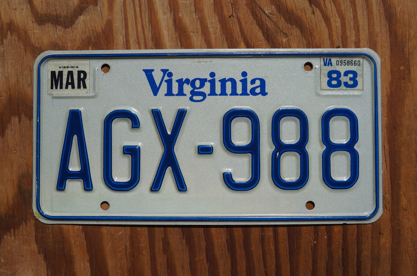 1983 Virginia Vintage White License Plate