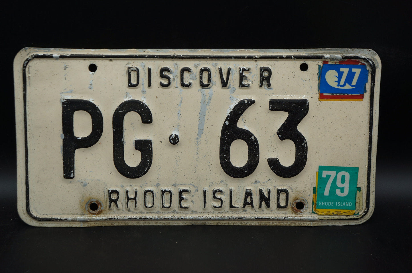 1977 1979 Rhode Island Vintage License Plate # PG - 63