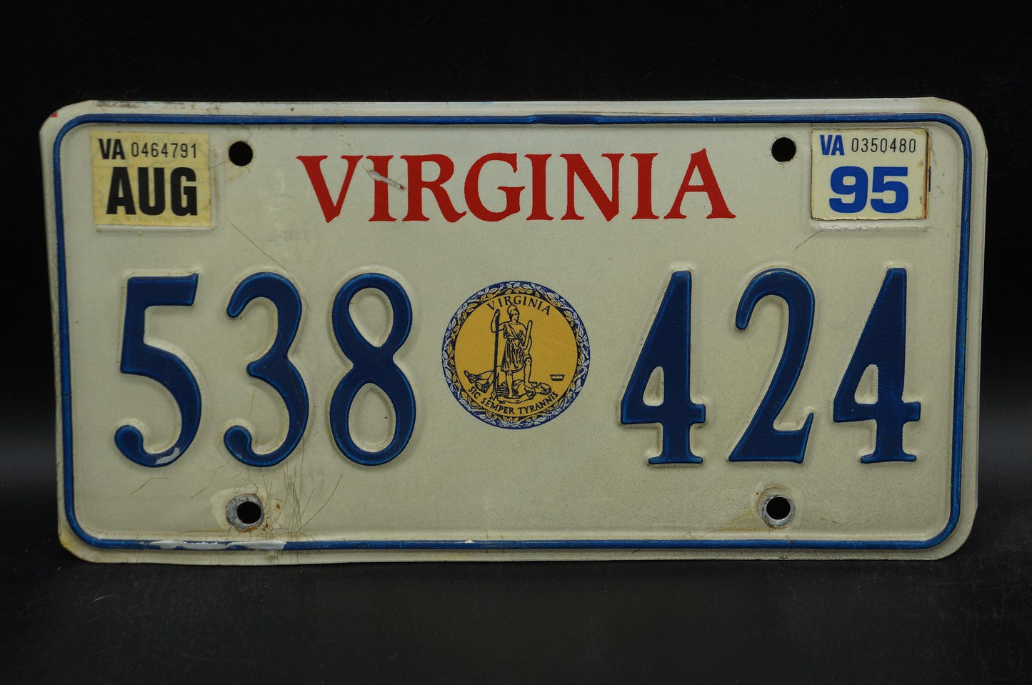 1995 Virginia Vintage Seal License Plate