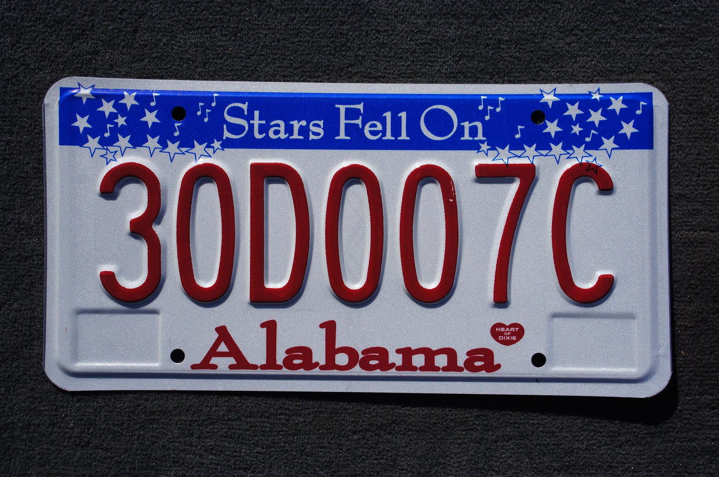 Alabama Stars Fell On Alabama License Plate #30D007C