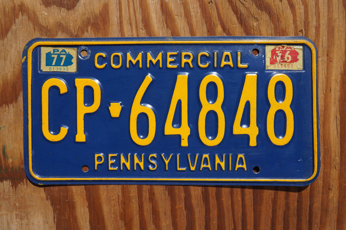 1976 1977 Pennsylvania Blue Vintage License Plate # CP - 64848