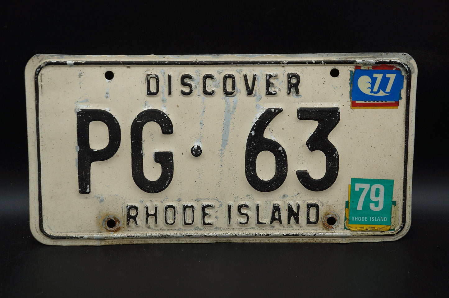 1977 1979 Rhode Island Vintage License Plate # PG - 63