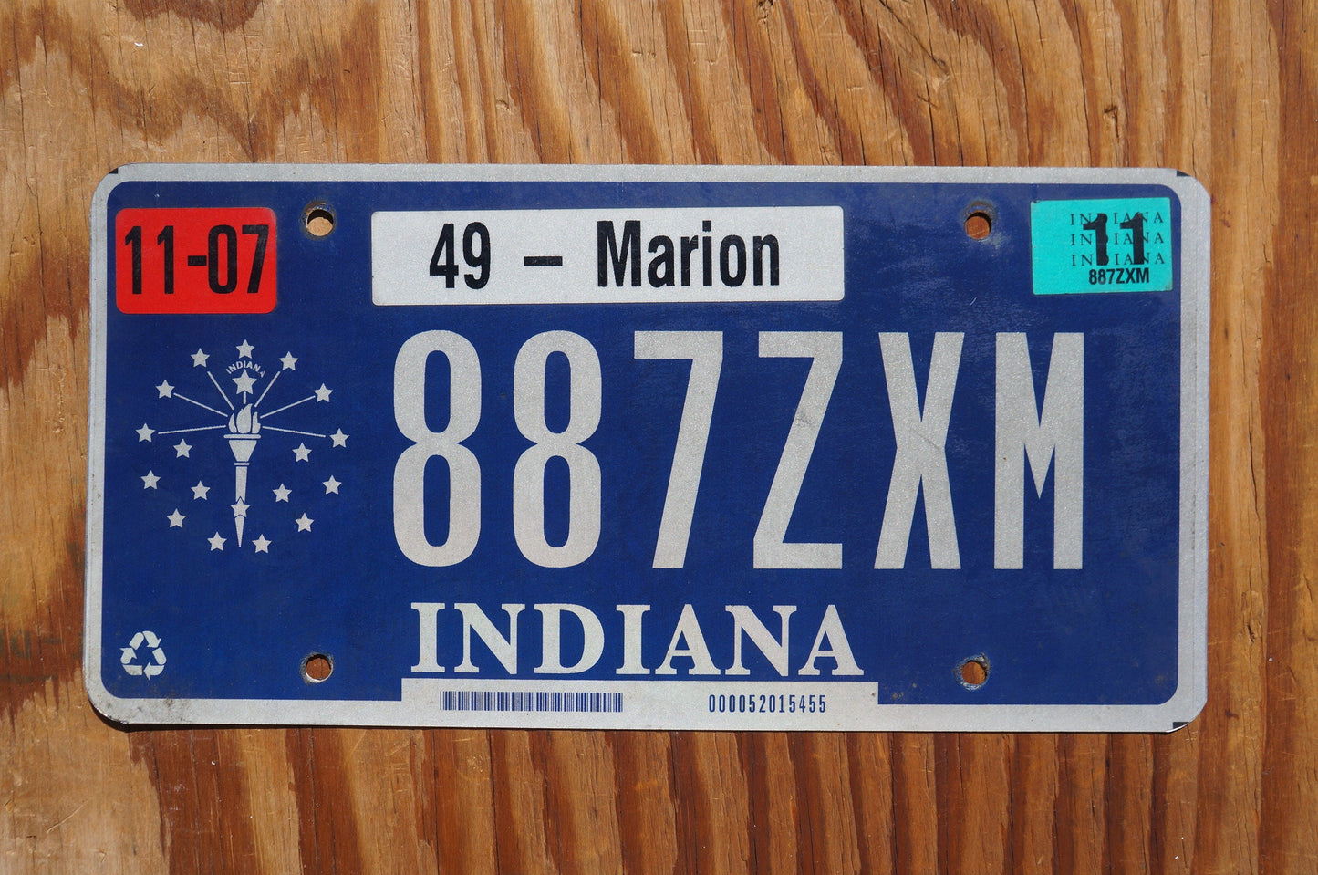 2011 Indiana Stars and Torch Graphic License Plate