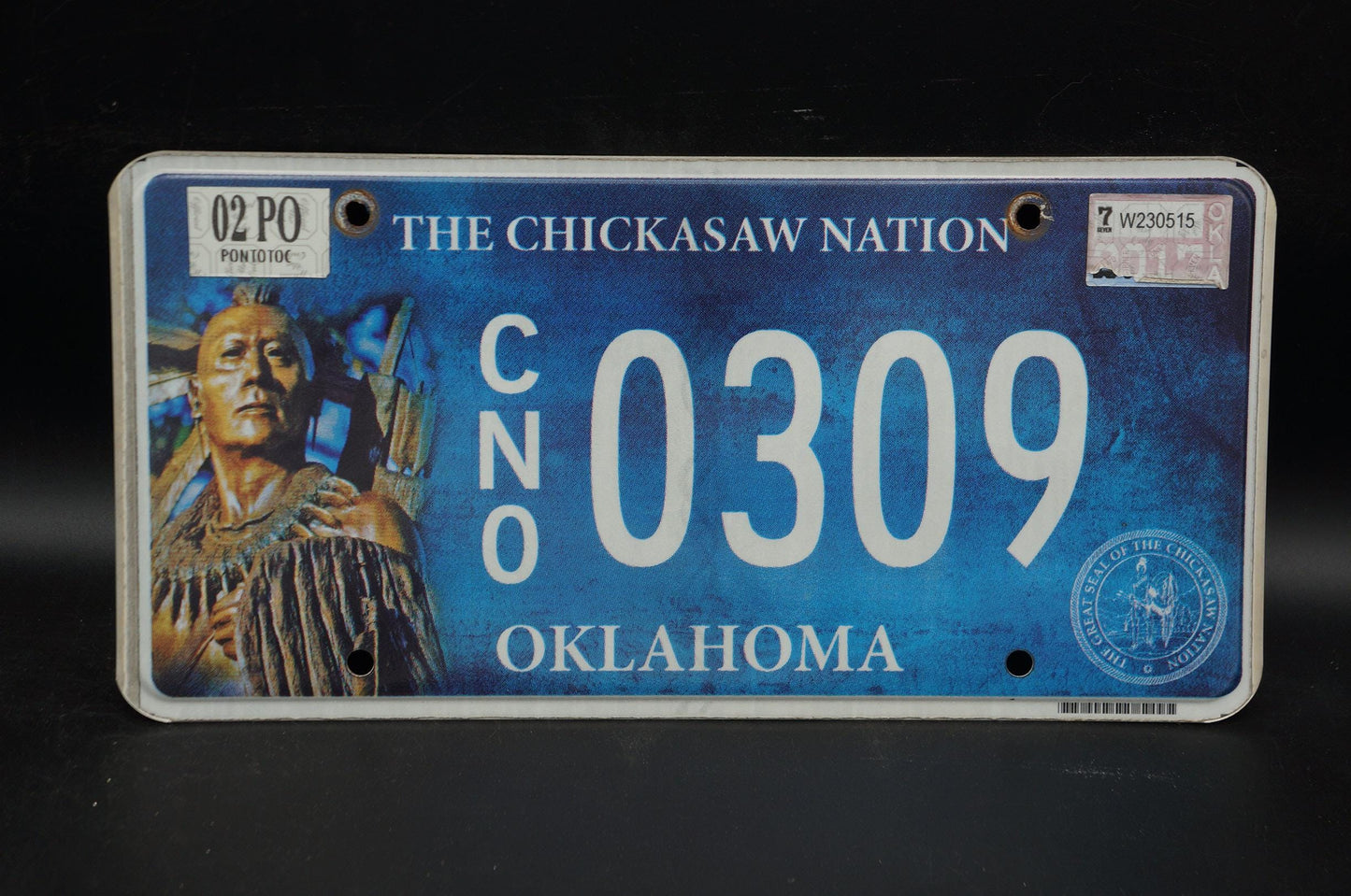 2002 Oklahoma License Plate - CHICKASAW NATION - Native American Indian Tribe