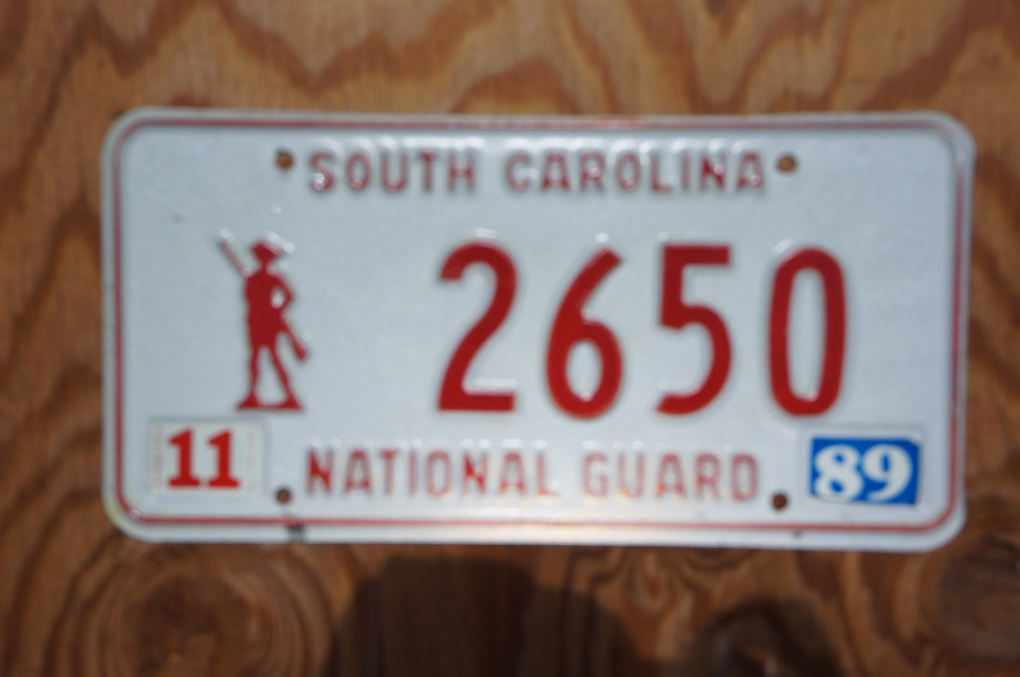 1989 South Carolina NATIONAL GUARD Vintage License Plate