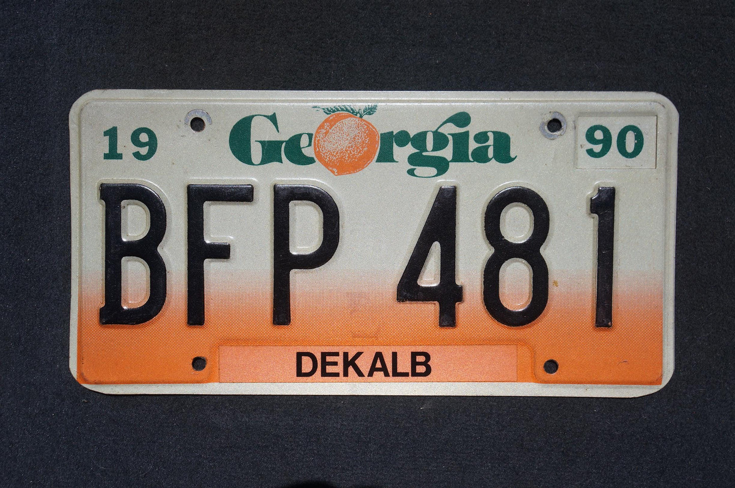 1990 Georgia Peach License Plate DEKALB County