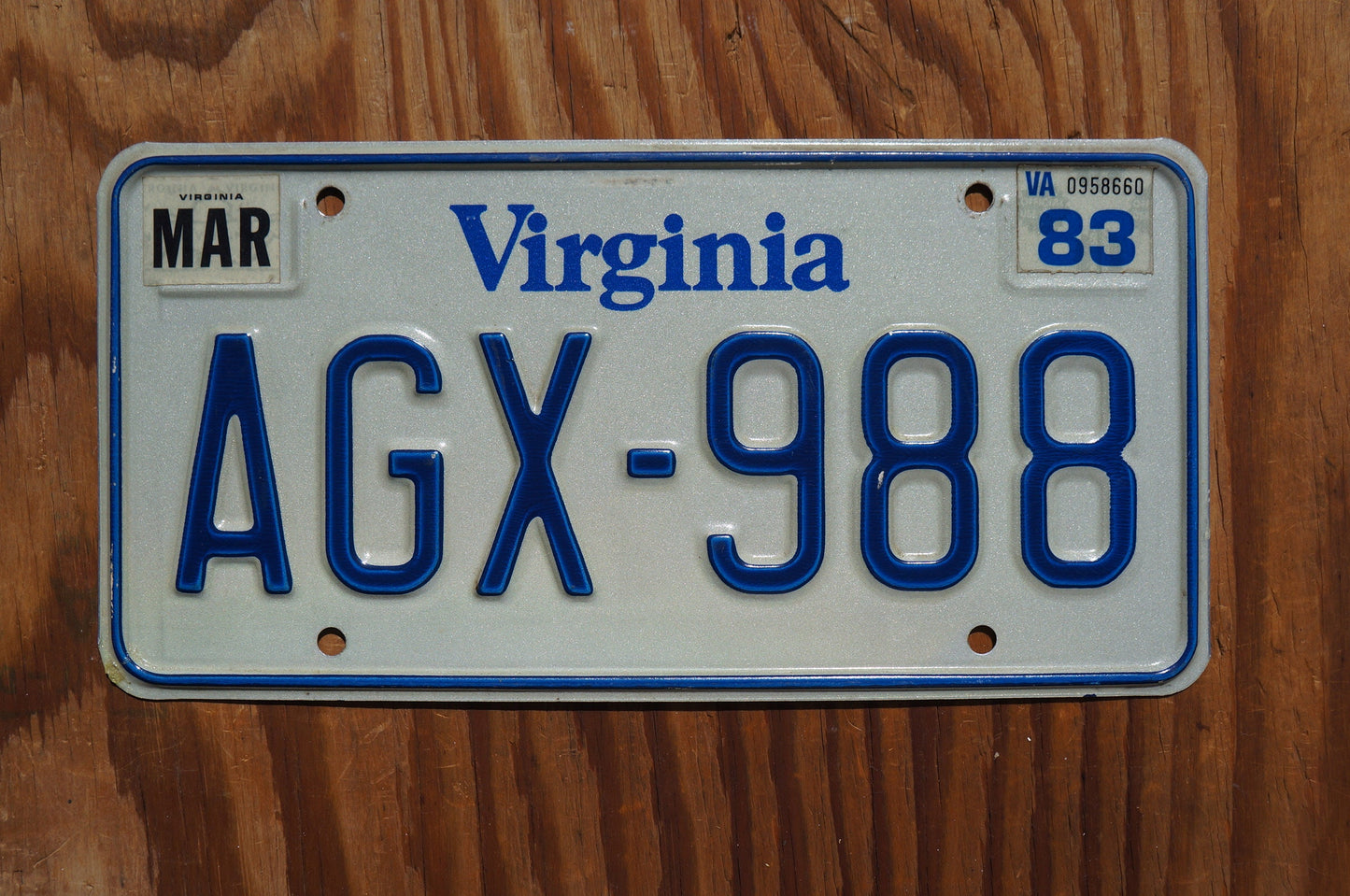 1983 Virginia Vintage White License Plate