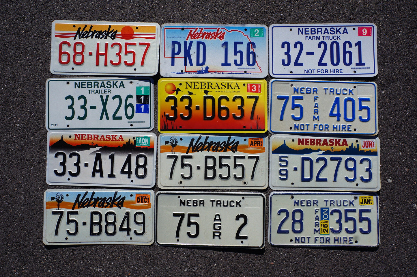 LOT of 12 NEBRASKA License Plates