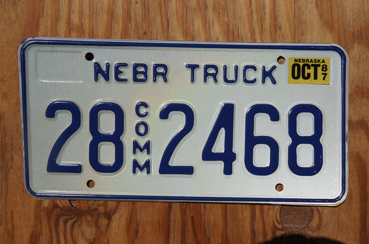 1987 Nebraska Commercial Truck License Plate # 28 - 2468 Hamilton County