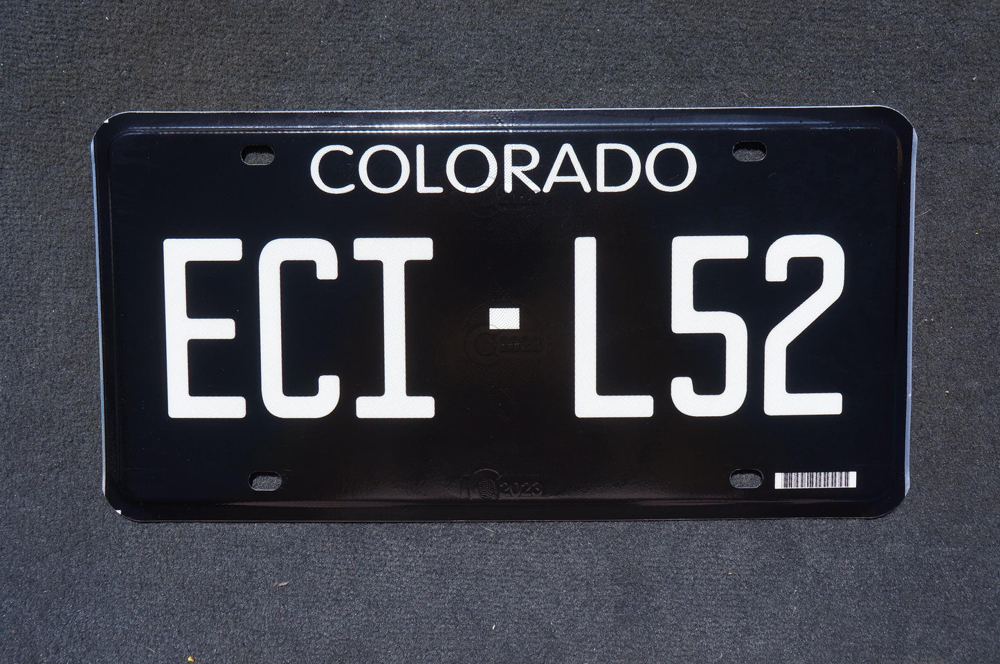 2023 AUTHENTIC Throwback Blacked-out Colorado Black License Plate - NEW DESIGN