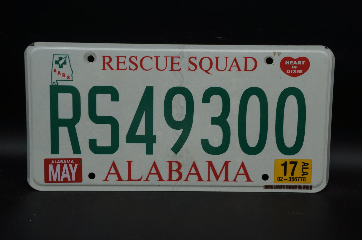 2017 Alabama RESCUE SQUAD License Plate