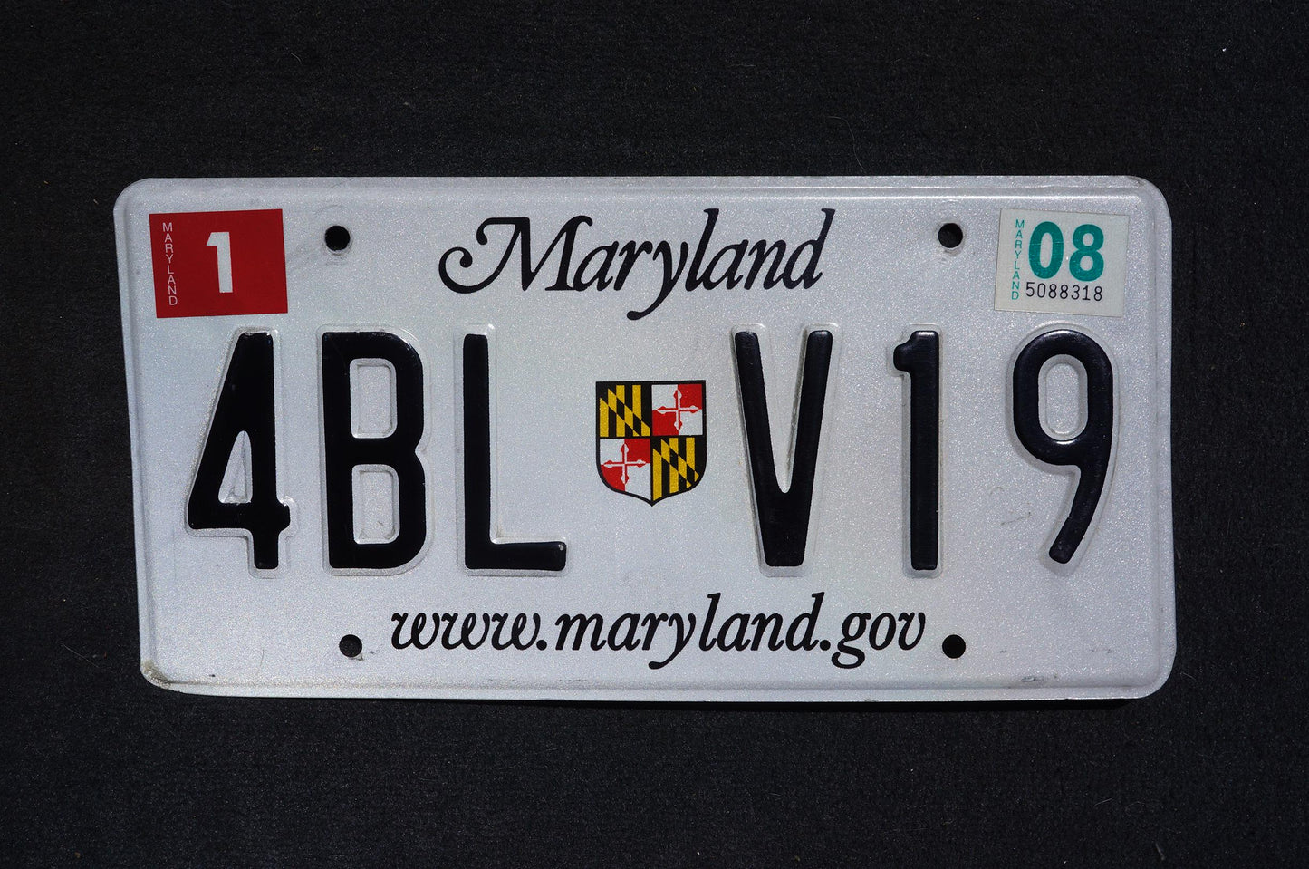 2008 Maryland Vintage License Plate # 4BL V19