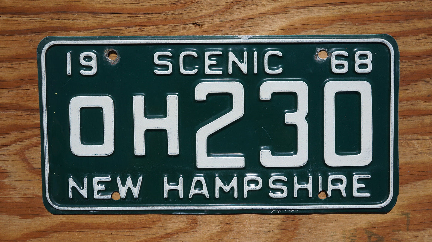 1968 SCENIC New Hampshire Vintage license plate