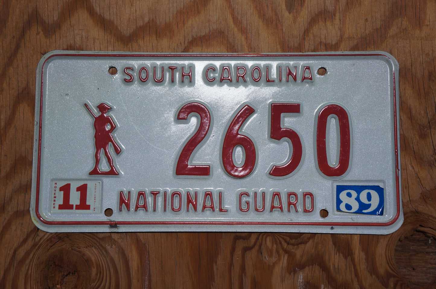 1989 South Carolina NATIONAL GUARD Vintage License Plate
