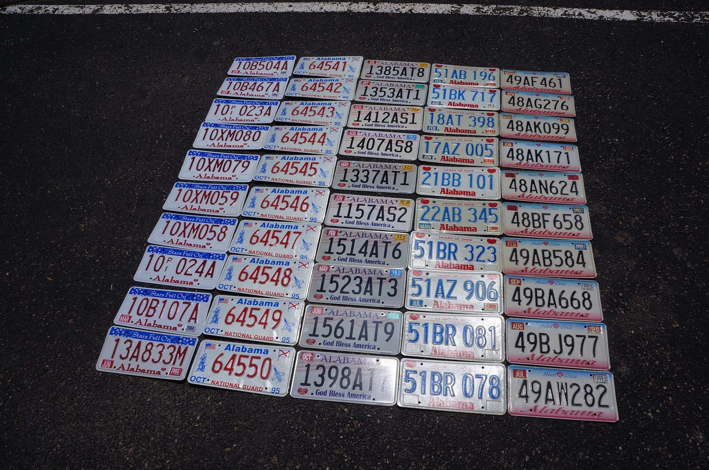 Lot of 50 Alabama License Plates: Expired Graphic Tag Plates