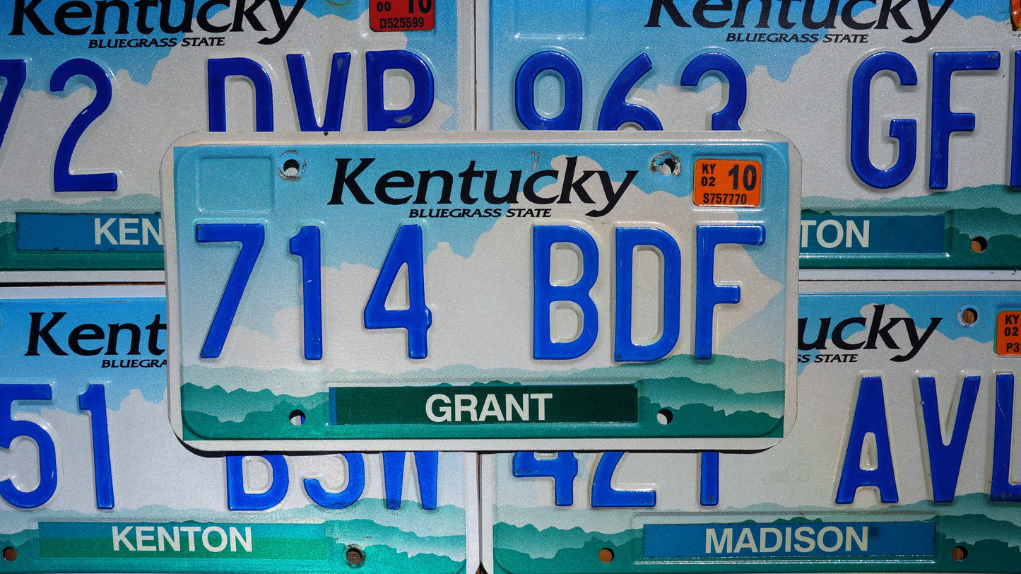 One or More - KENTUCKY Bluegrass State White Cloud Green Mountains License Plate