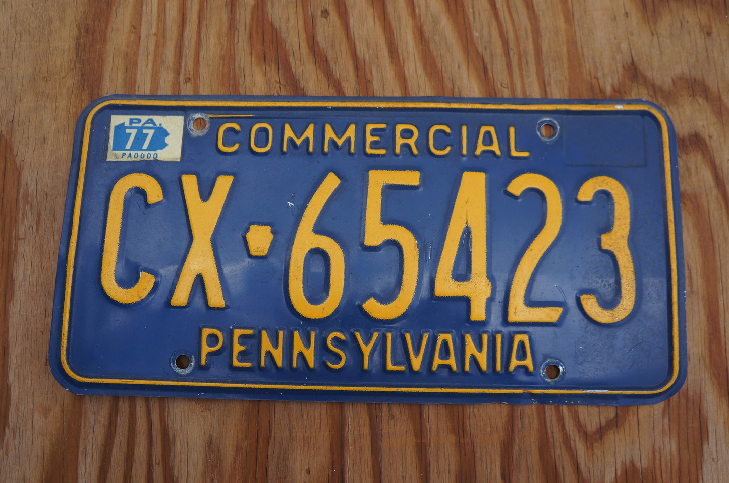 1977 Pennsylvania Blue Vintage License Plate