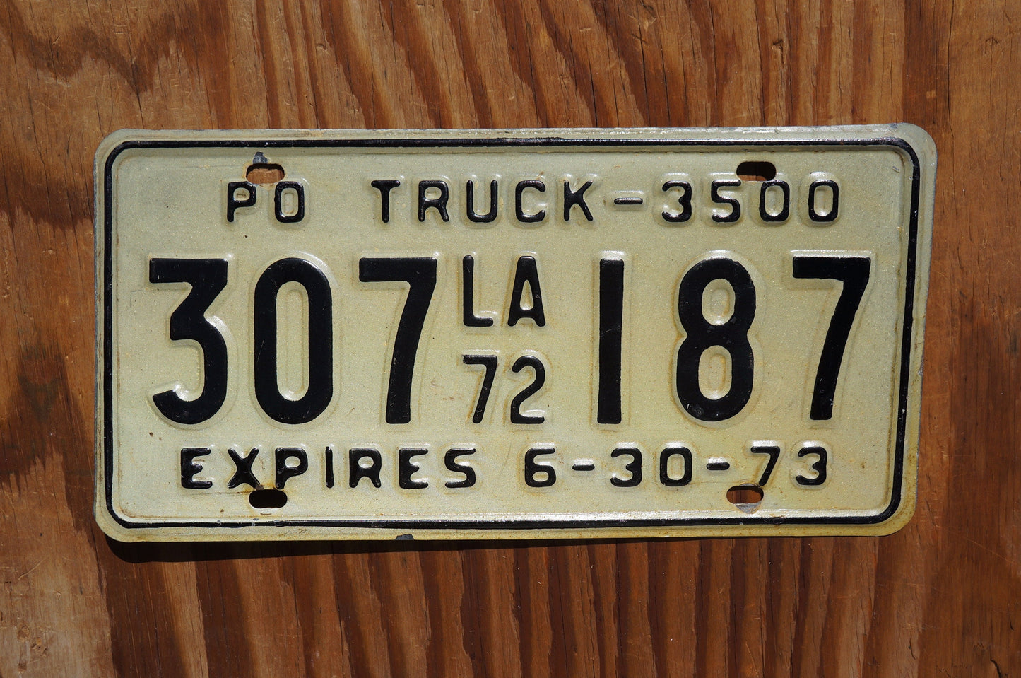 1972 1973 Louisiana TRUCK Vintage Embossed License Plate