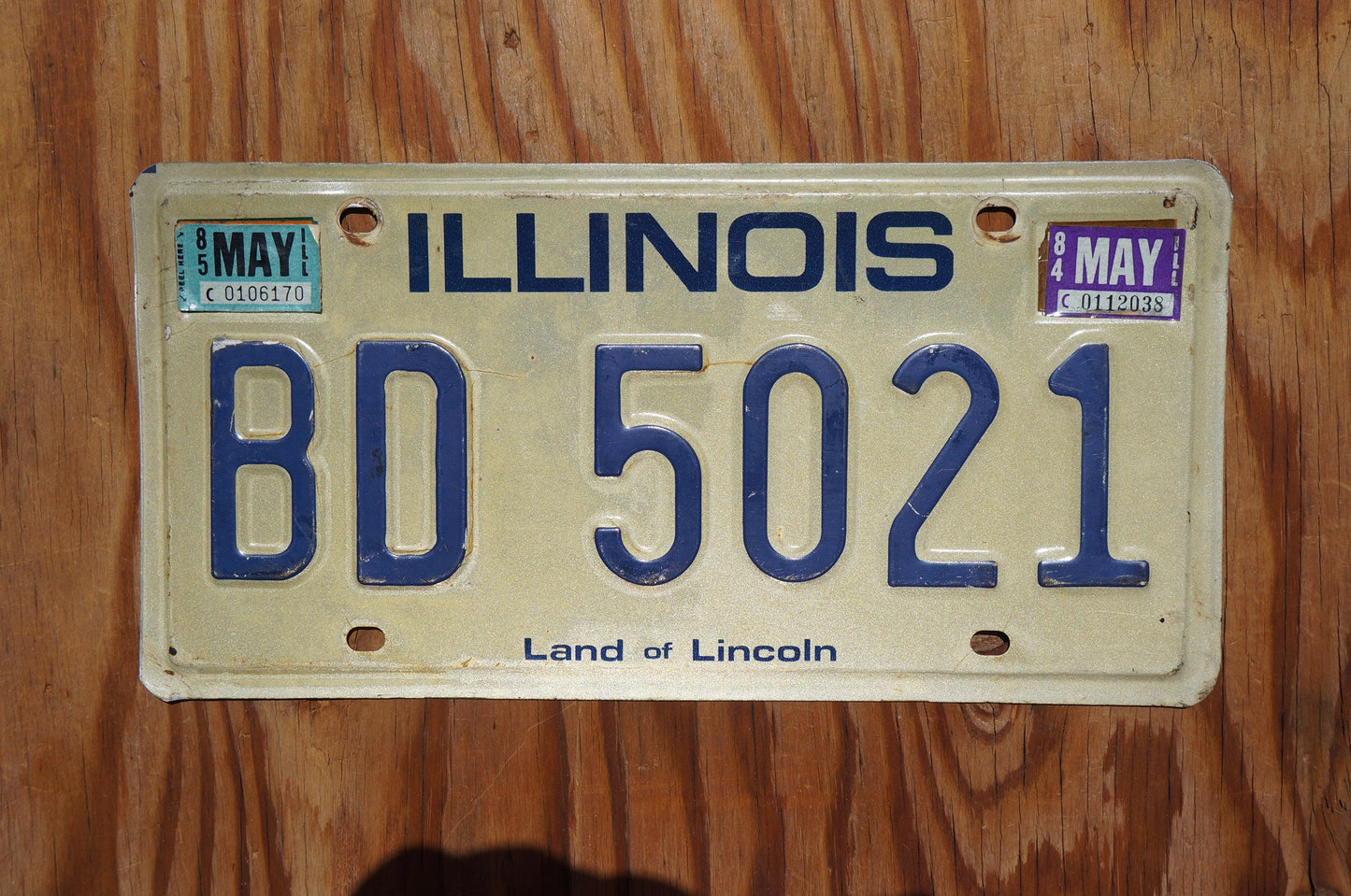 1984 1985 Illinois Vintage License Plate - Land of Lincoln