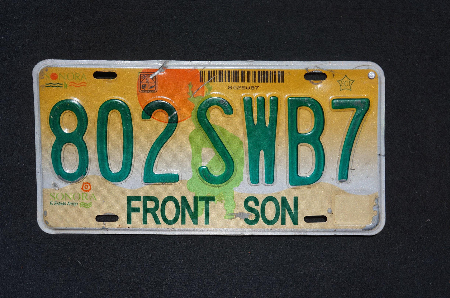 FRONT SON SONORA Mexico Colorful License Plate Mexican