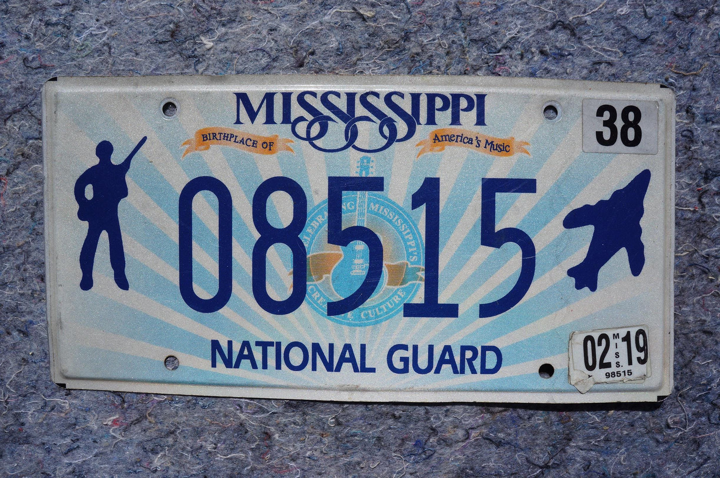 2019 Mississippi National Guard License Plate - Soldier Jet Magnolia
