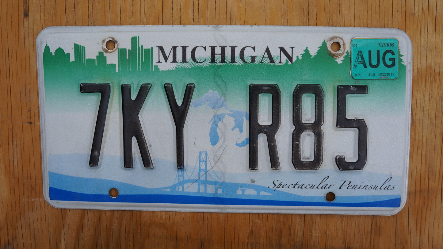 One or More - Michigan The Mackinac Bridge Graphic License Plate - SPECTACULAR PENINSULAS