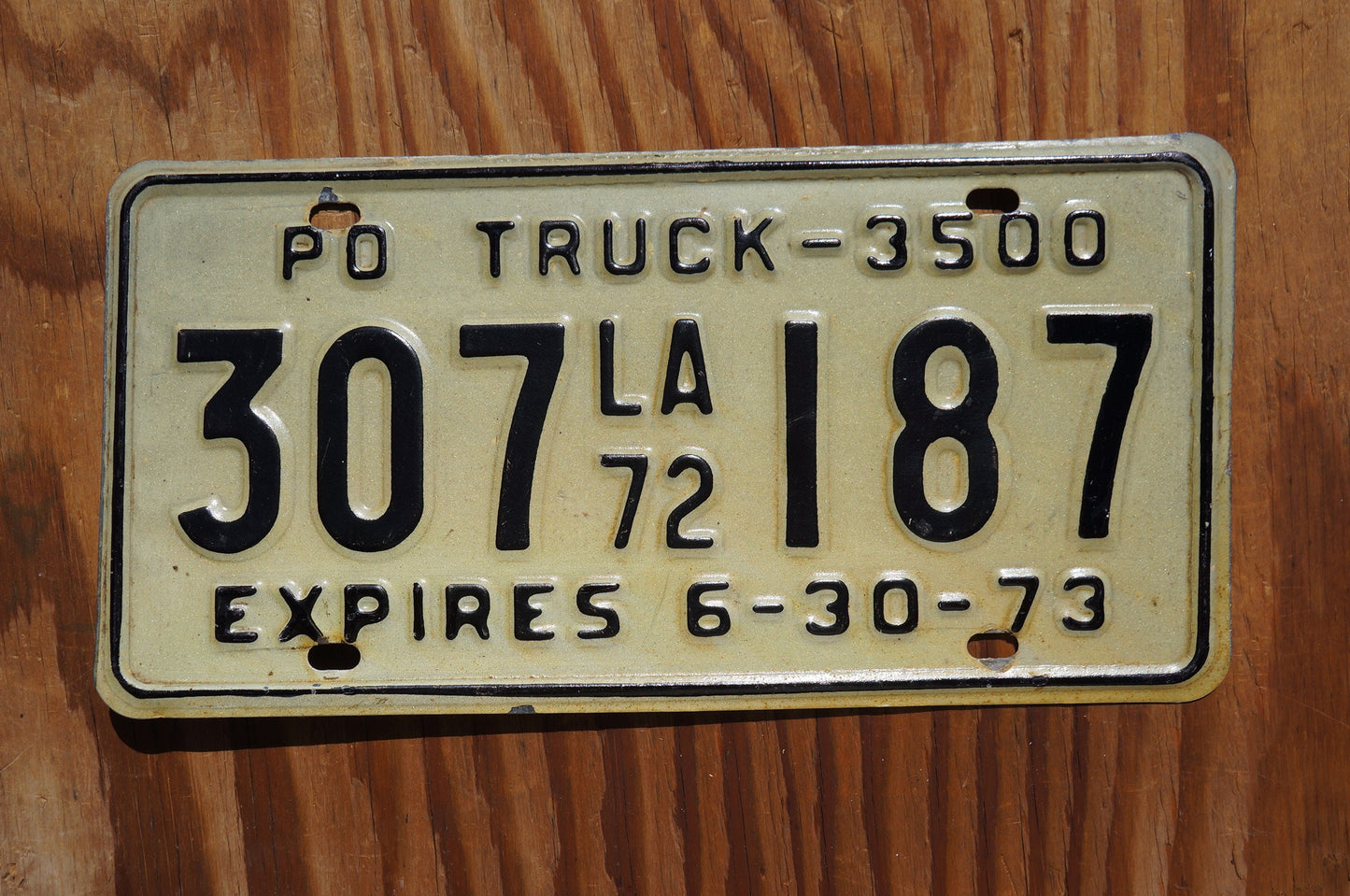 1972 1973 Louisiana TRUCK Vintage Embossed License Plate