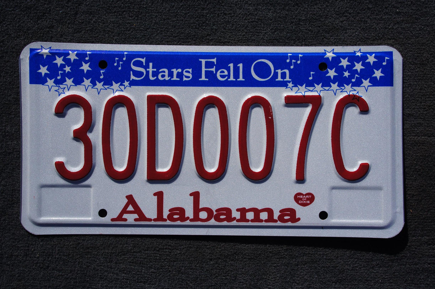 Alabama Stars Fell On Alabama License Plate #30D007C