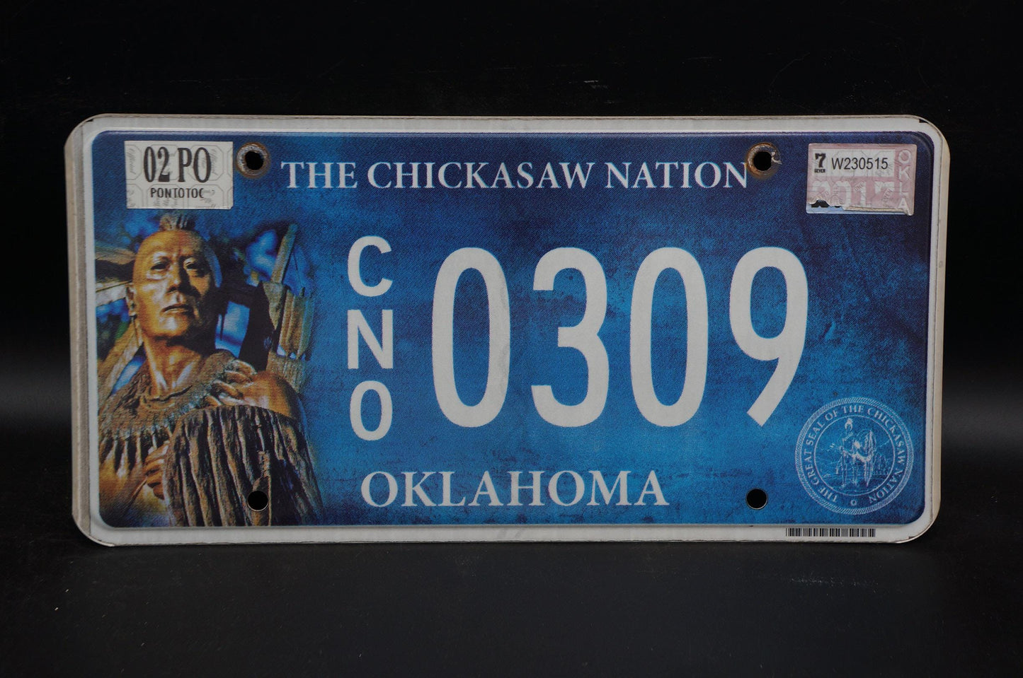 2002 Oklahoma License Plate - CHICKASAW NATION - Native American Indian Tribe