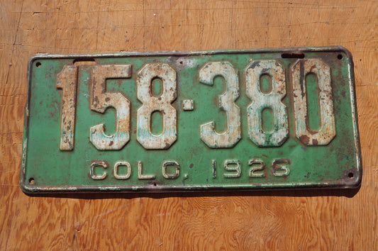 1926 Colorado Passenger License Plate