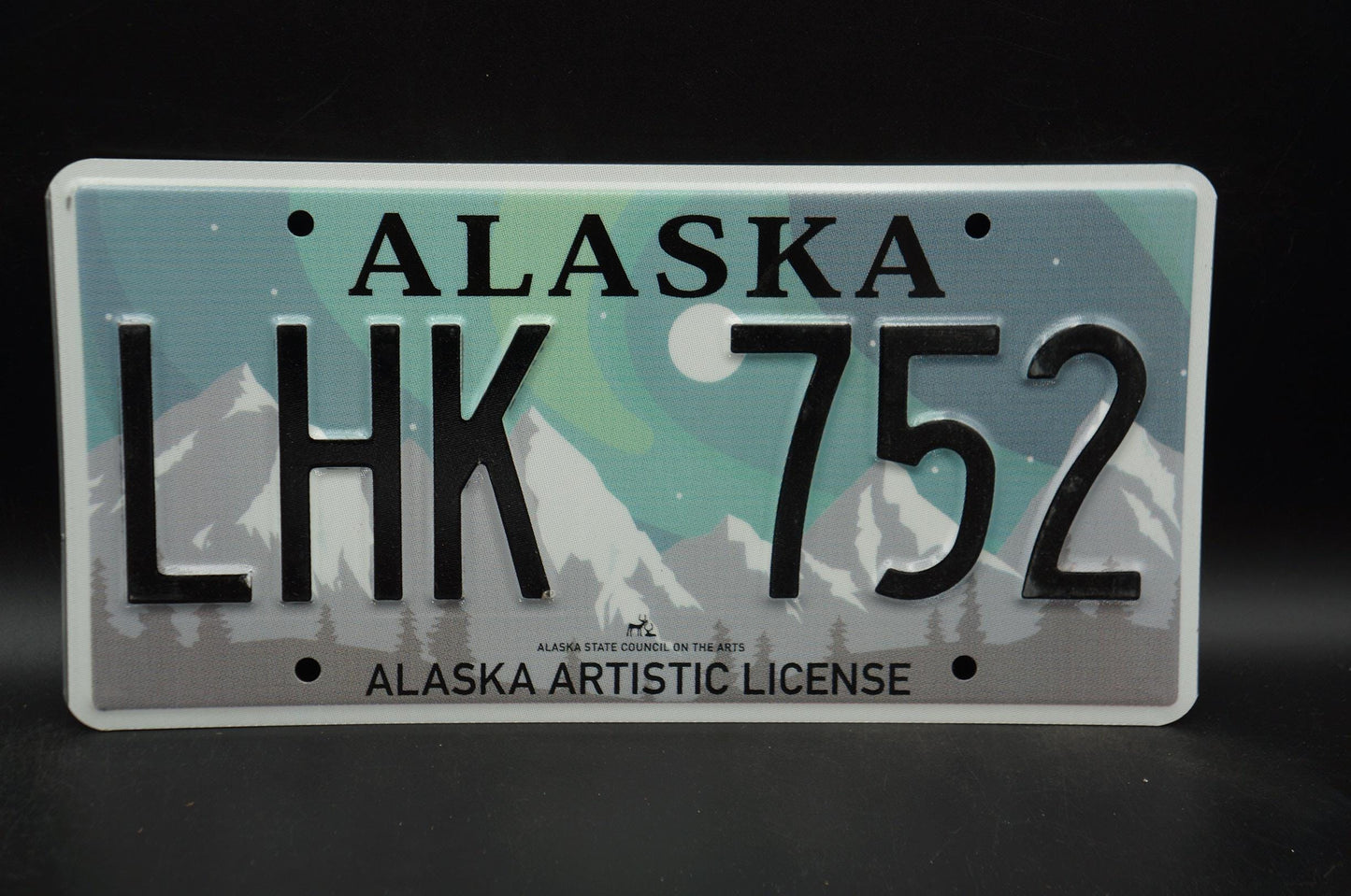 Alaska ARTISTIC License Plate Snow Mountains Blue Skies